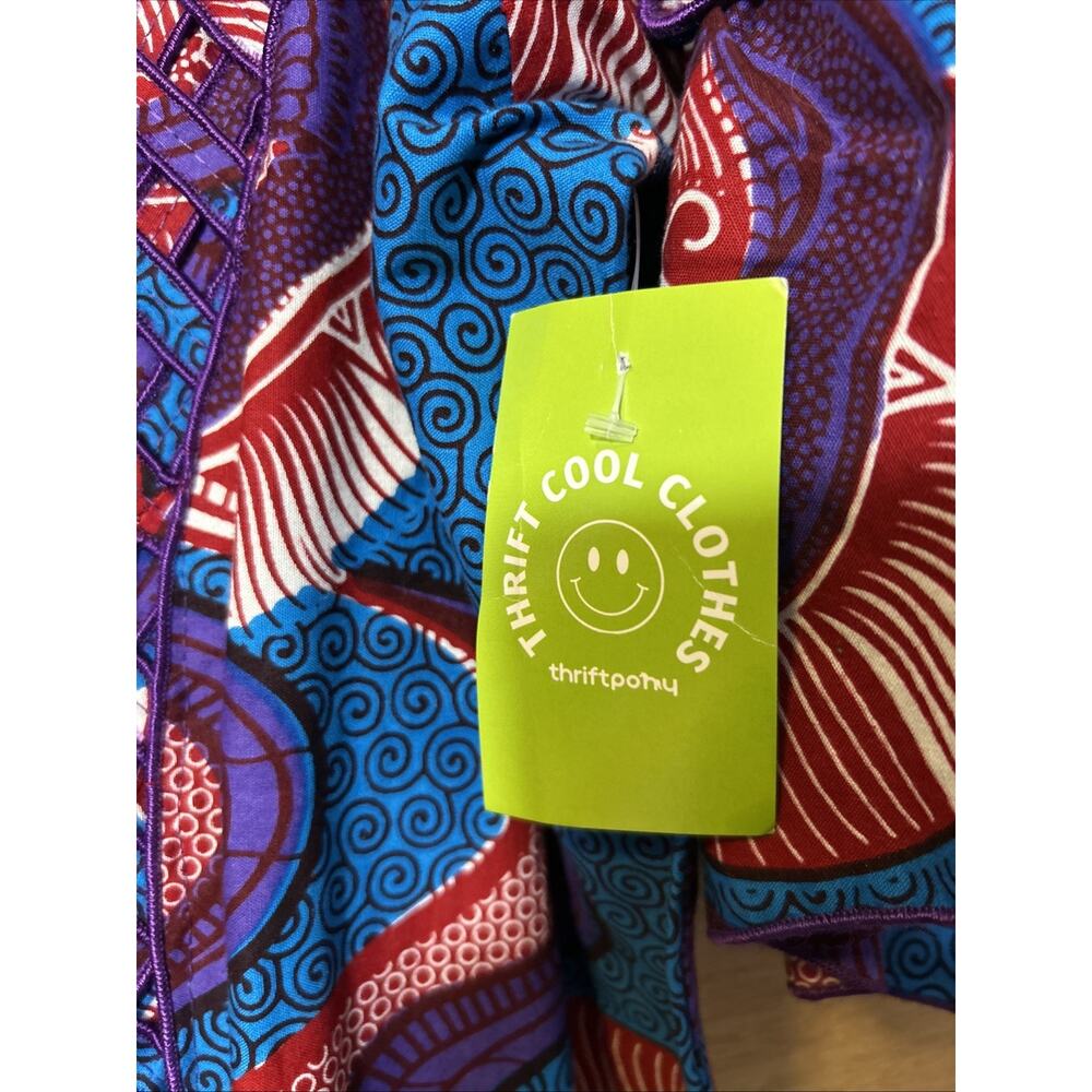 NEW Ankara Dashiki pattern Print Women's sz XL Maxi Dress Boho Handmade In USA - Picture 5 of 13